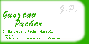 gusztav pacher business card
